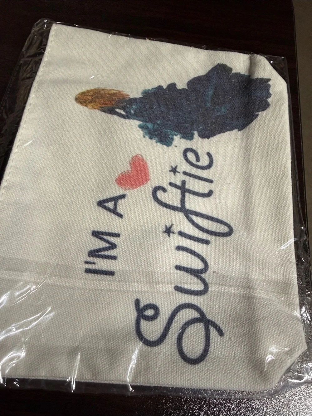 I'm A Swifite Canvas Wash Cloth - White with Navy and Pink